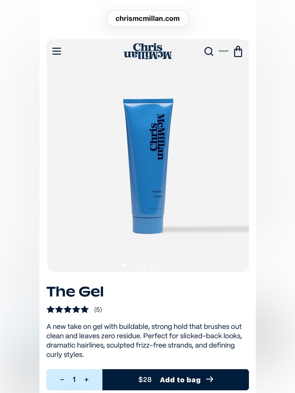 Chris McMillan the Gel/Hair Gel